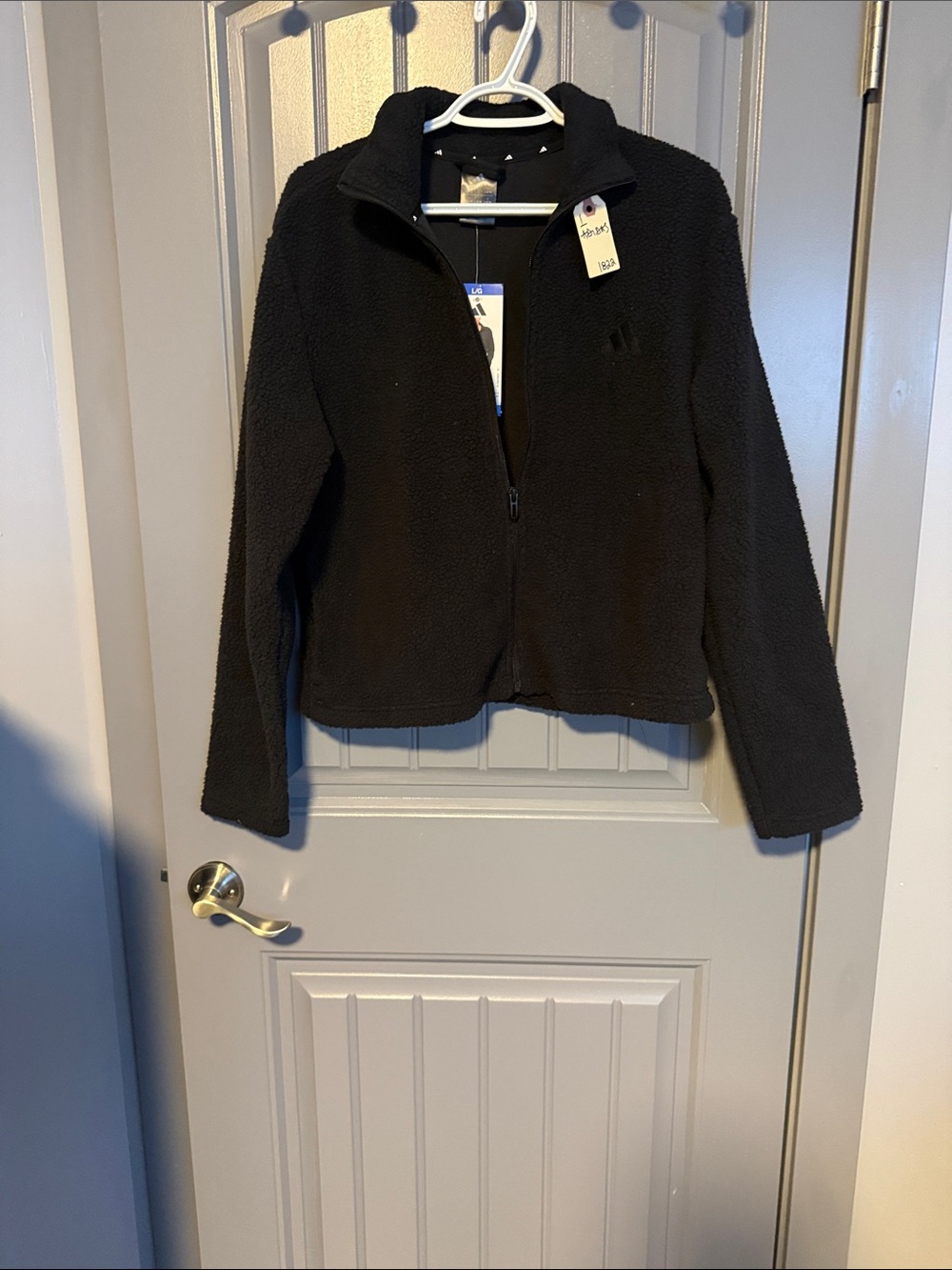 adidas Black Teddy Fleece Full-Zip Jacket